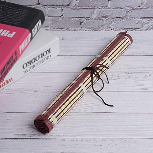TOPINCN Pincel de pintura de bambú bolsa rodante de bambú para caligrafía pincel titular de pincel protector rollup para almacenamiento de pinceles