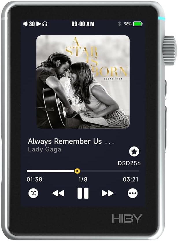 HiBy R3 II (Gen 2) Reproductor de audio sin pérdida de alta fidelidad – Portátil con Bluetooth, WiFi, DSD, PCM, transmisión MQA, Dual ESS ES9219C,
