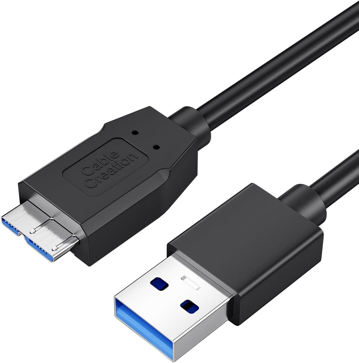 CableCreation Cable de disco duro externo USB de 3.3 pies, cable USB 3.0 Micro B de 5 Gbps de datos, cable de disco duro externo USB 3.0 funciona
