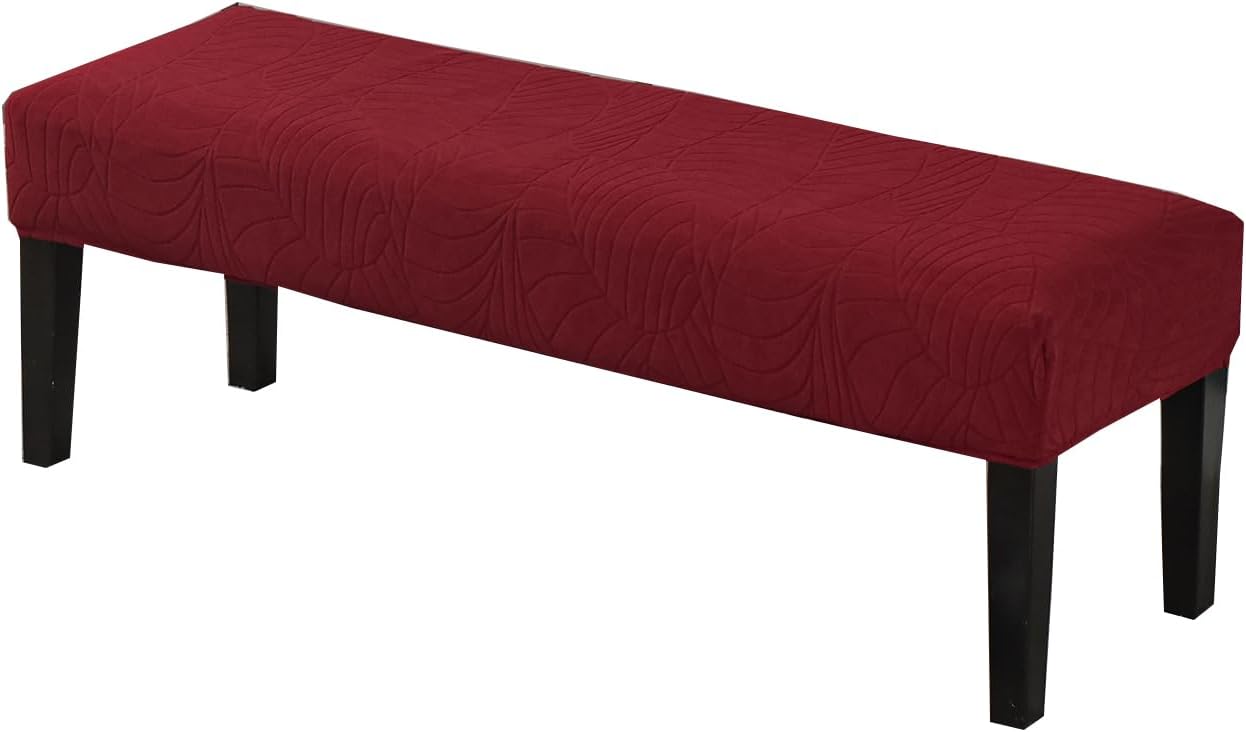 CRFATOP Funda de cojín de jacquard para asiento de banco de comedor, funda tapizada elástica, extraíble y lavable, fundas para silla de comedor para