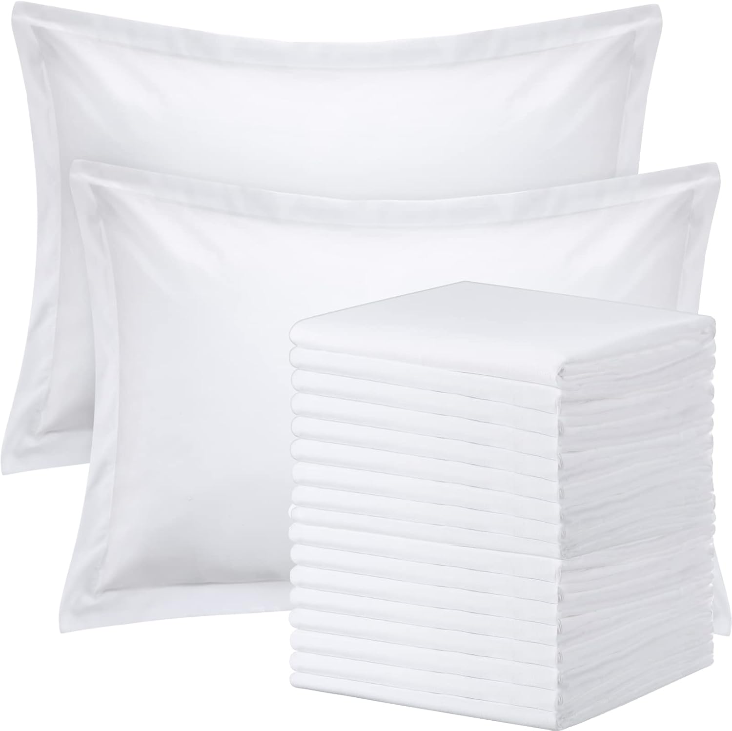 Shimeyao 24 fundas de almohada estándar a granel, fundas de almohada de microfibra suave, fundas de almohada transpirables con cierre de sobre para