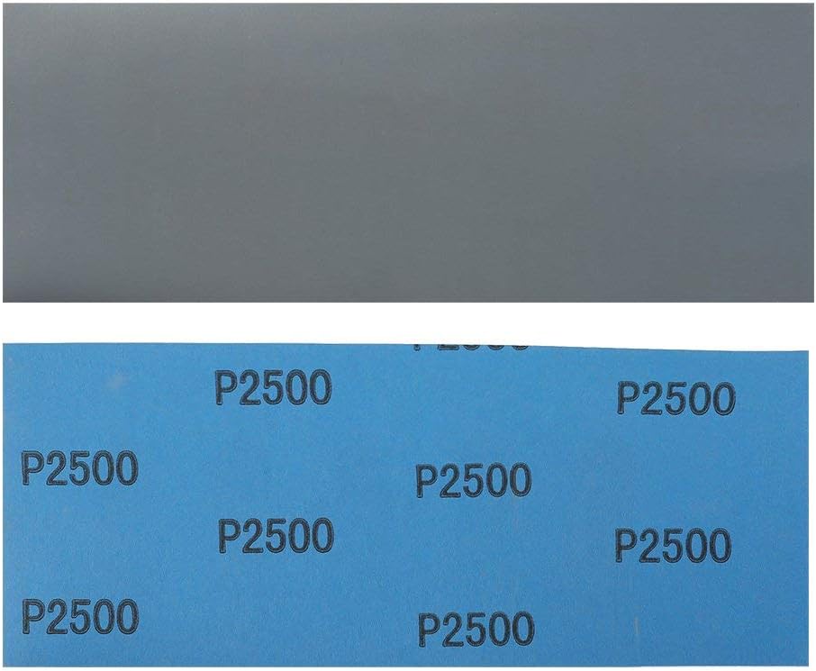LotFancy Papel de lija de grano 2500, 45 unidades, papel de arena seca húmeda de 9 x 3.6 pulgadas, hoja de lijado de carburo de silicio para metal