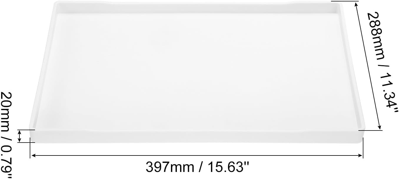 uxcell Bandeja pequeña blanca pequeña de 11.3 x 15.6 pulgadas, bandejas rectangulares de plástico de madera para servir, bandeja otomana decorativa