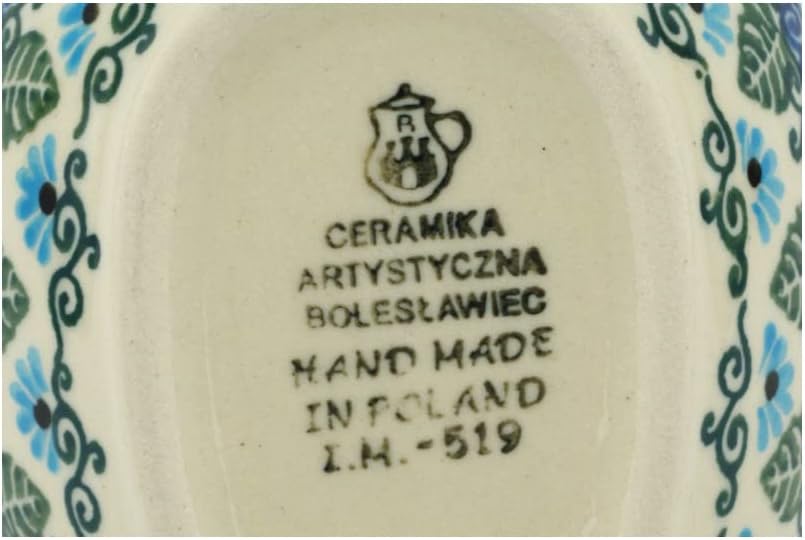 Auténtico soporte para cuchara de cerámica polaca UNIKAT en Forget Me Not Diseño hecho a mano en Bolesawiec Polonia por Ceramika Artystyczna +