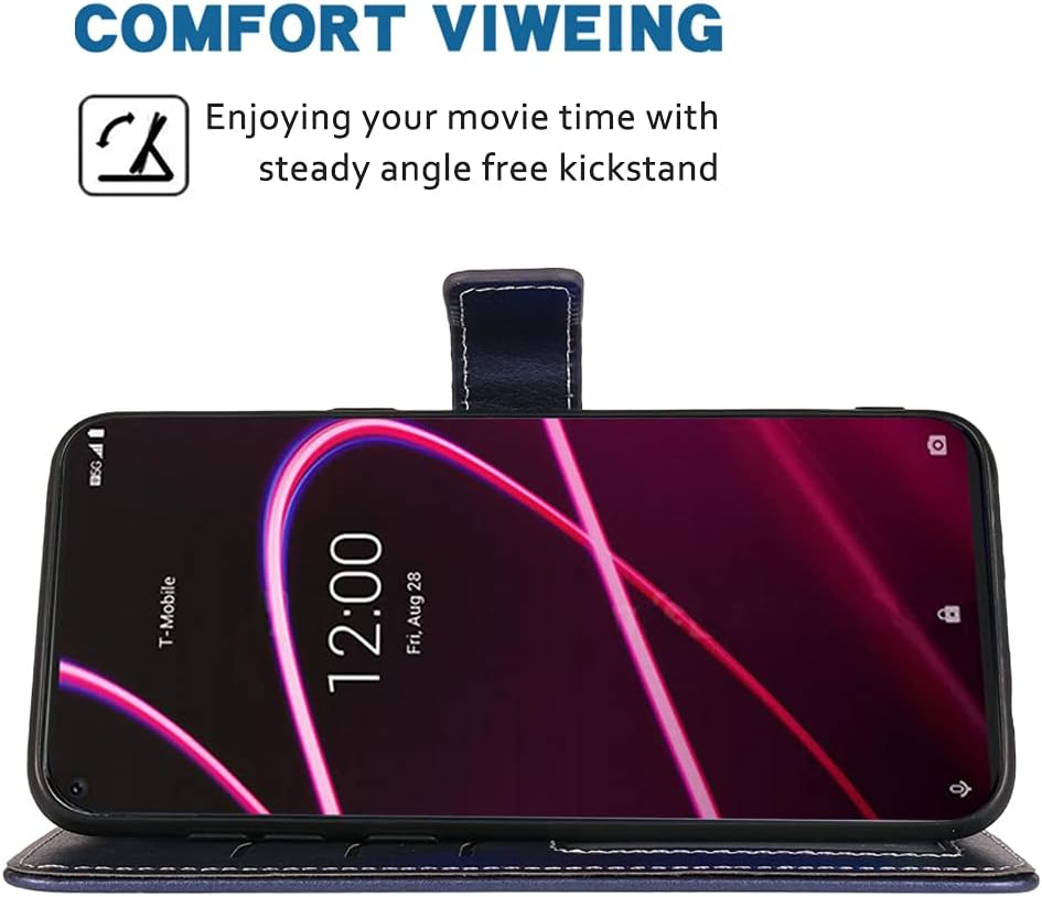 Compatible con T-Mobile Revvl 4 – Funda tipo cartera con correa para la muñeca, soporte para tarjetas, accesorios celulares, fundas para teléfono