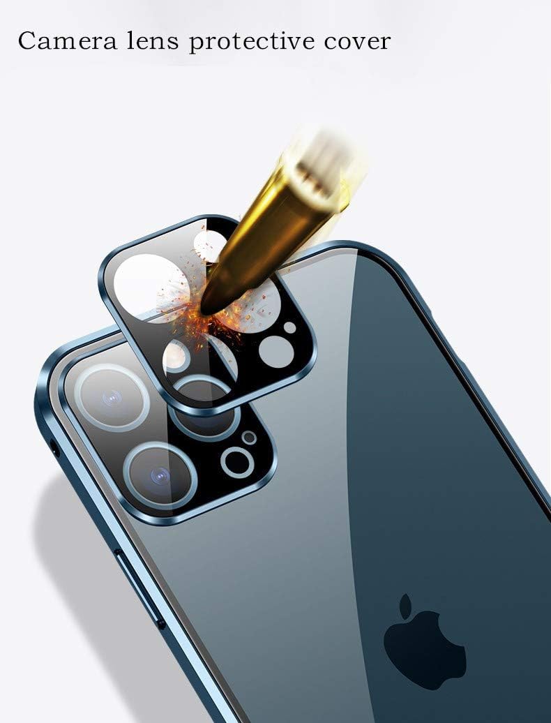 Funda con bloqueo de seguridad y fuerte absorción magnética para iPhone 11 con protector de lente de cámara, parachoques de metal 360, protección de