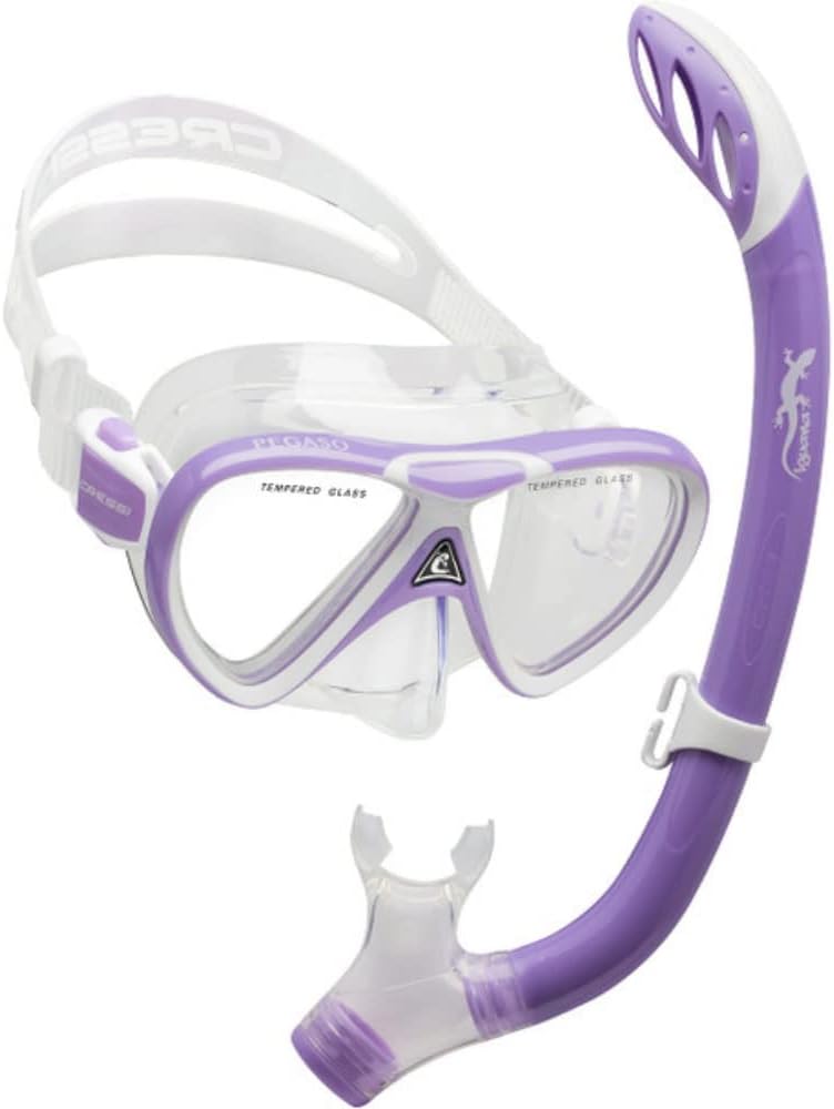 Cressi Pegaso Iguana Semi-Dry JR Snorkel Paquete