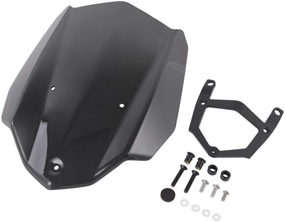 Motorcycle Windshield Smoke Color and Black Color Windscreens Wind Deflector Screen Compatible with MT03 MT 03 2016 with Mounting Bracket Windshield