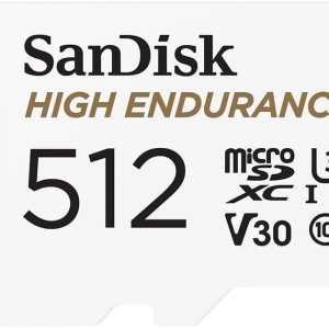 SanDisk Tarjeta microSDXC de video de alta resistencia de 512 GB con adaptador para cámara de tablero y sistemas de monitoreo del hogar – C10, U3, SanDisk Tarjeta microSDXC de video de alta resistencia de 512 GB con adaptador para cámara de tablero y sistemas de monitoreo del hogar – C10, U3,