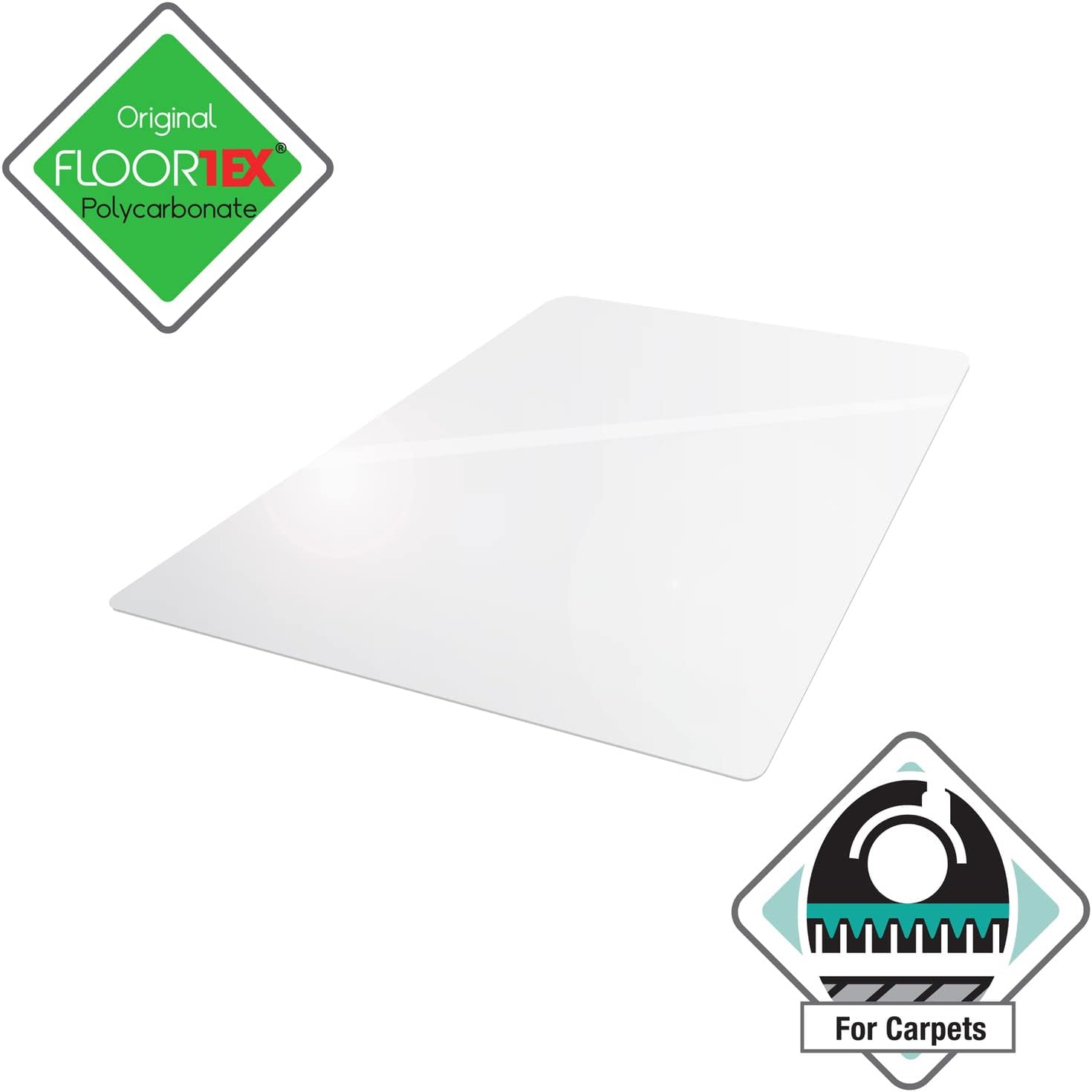 Floortex Valuemat Plus – Tapete rectangular de policarbonato para sillas de pelo bajo, 36 x 48 pulgadas