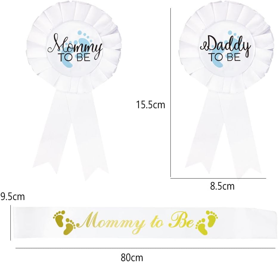 CoolerthingsDG, 3 piezas, con letras doradas, botón de baby shower, regalos para papá, fiesta de revelación de género para bebé niño, botón de