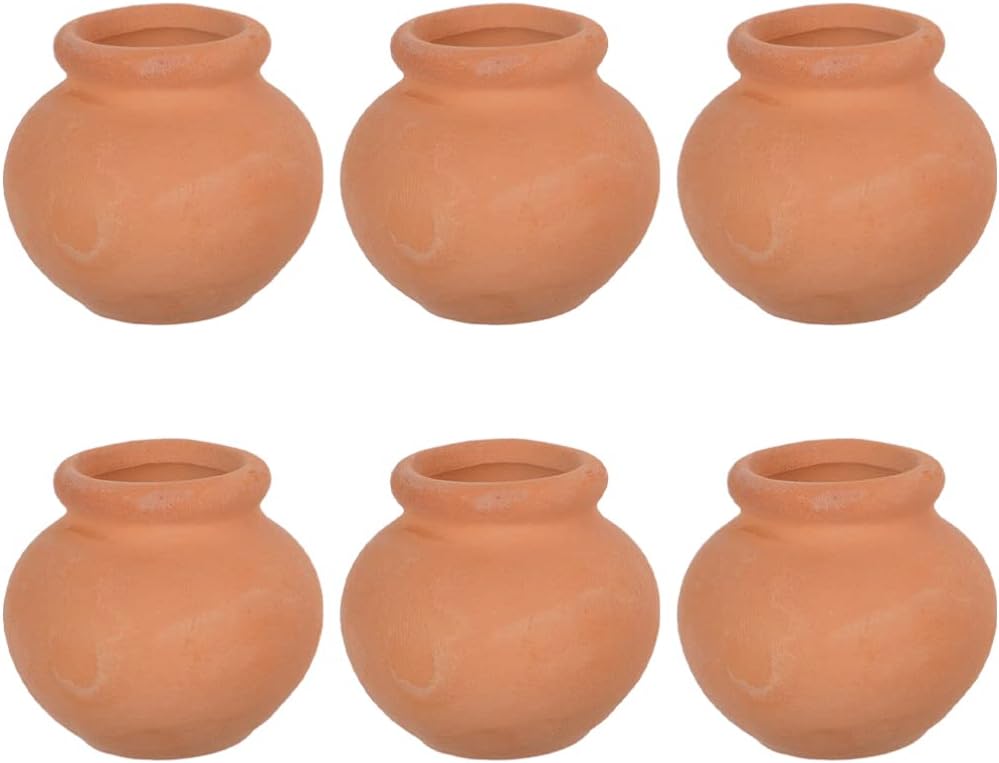 Yardwe 6 macetas de arcilla de terracota, mini macetas de flores para suculentas, cactus, vivero, macetas para bricolaje, hogar y oficina,