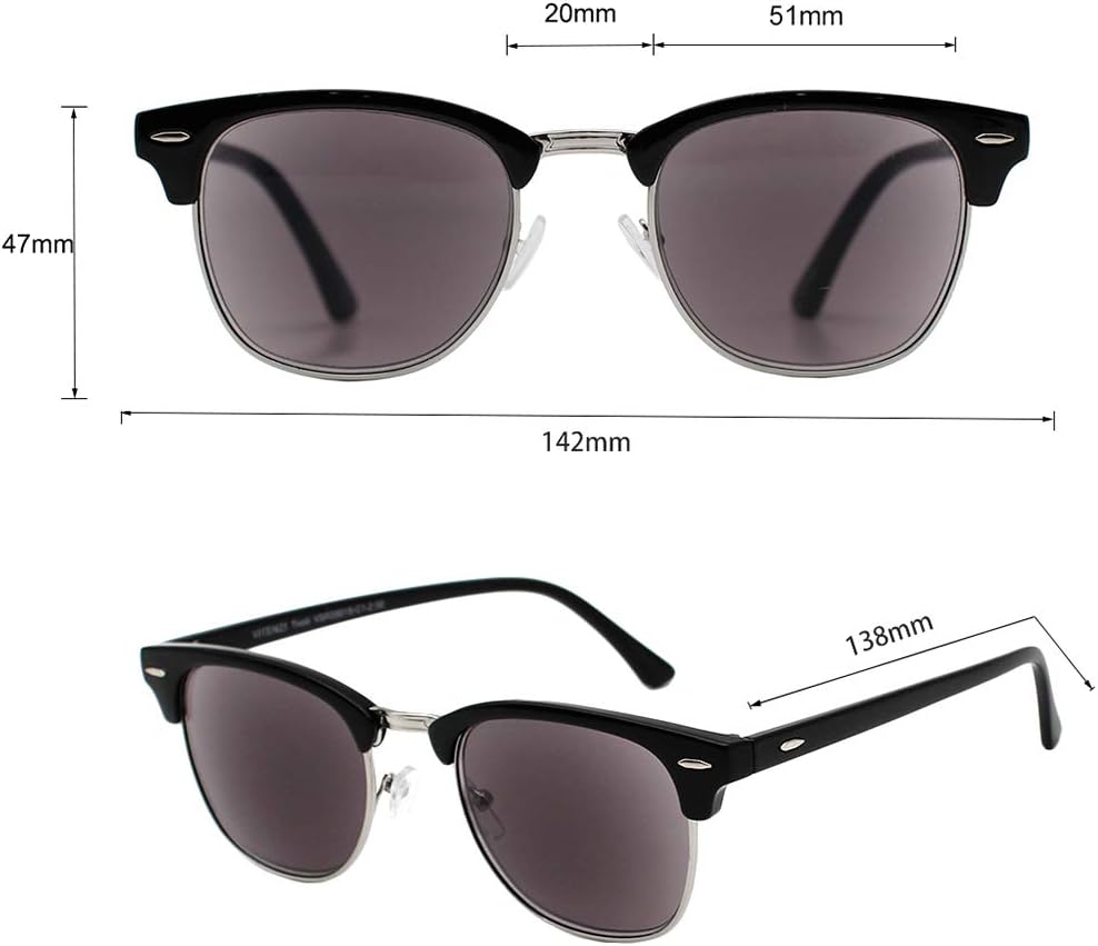 VITENZI Gafas de sol con lectores para hombres y mujeres, lentes de lectura teñidas con sol con lectores completos – Tivoli