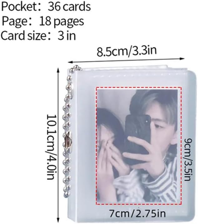 8 mini álbumes de fotos de 3 pulgadas, portatarjetas de crédito de negocios de 2.5 x 3.5 pulgadas, pequeño soporte para tarjetas de fotos colgantes,