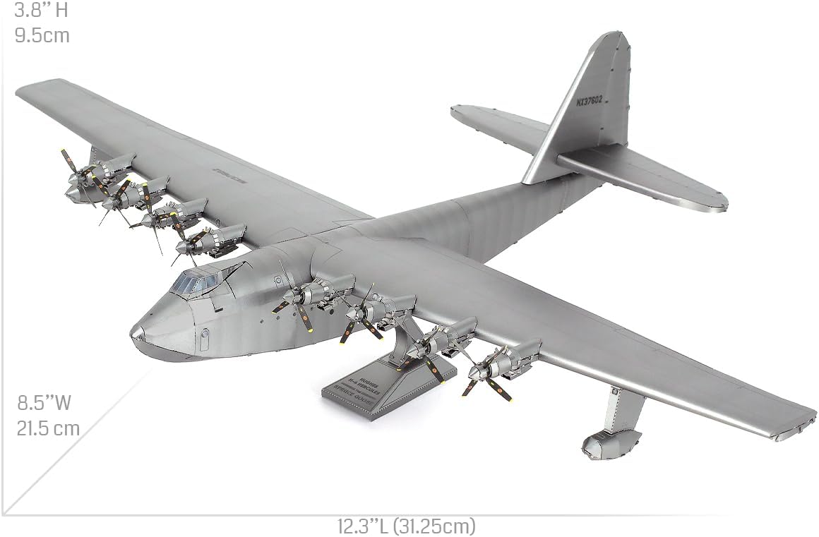 Fascinations Metal Earth Premium Series Hughes H-4 Hércules Spruce Goose – Kit de modelo de metal 3D con pinzas