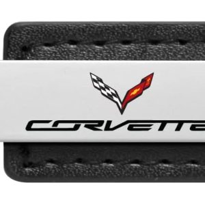 Para Chevrolet Corvette C7 plateado placa de metal negro correa de cuero PU llavero llavero con licencia oficial, Negro – Para Chevrolet Corvette C7 plateado placa de metal negro correa de cuero PU llavero llavero con licencia oficial, Negro –