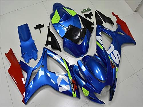Carenado de plástico azul rojo apto para Suzuki 2006 2007 GSXR 600750 Molde de inyección ABS Carrocería nuevo mercado de accesorios Kit de