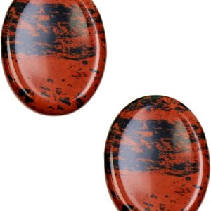 2 piedras de obsidiana roja para la ansiedad para el pulgar, cristales curativos de forma ovalada, tallados a mano, piedras naturales de bolsillo 2 piedras de obsidiana roja para la ansiedad para el pulgar, cristales curativos de forma ovalada, tallados a mano, piedras naturales de bolsillo