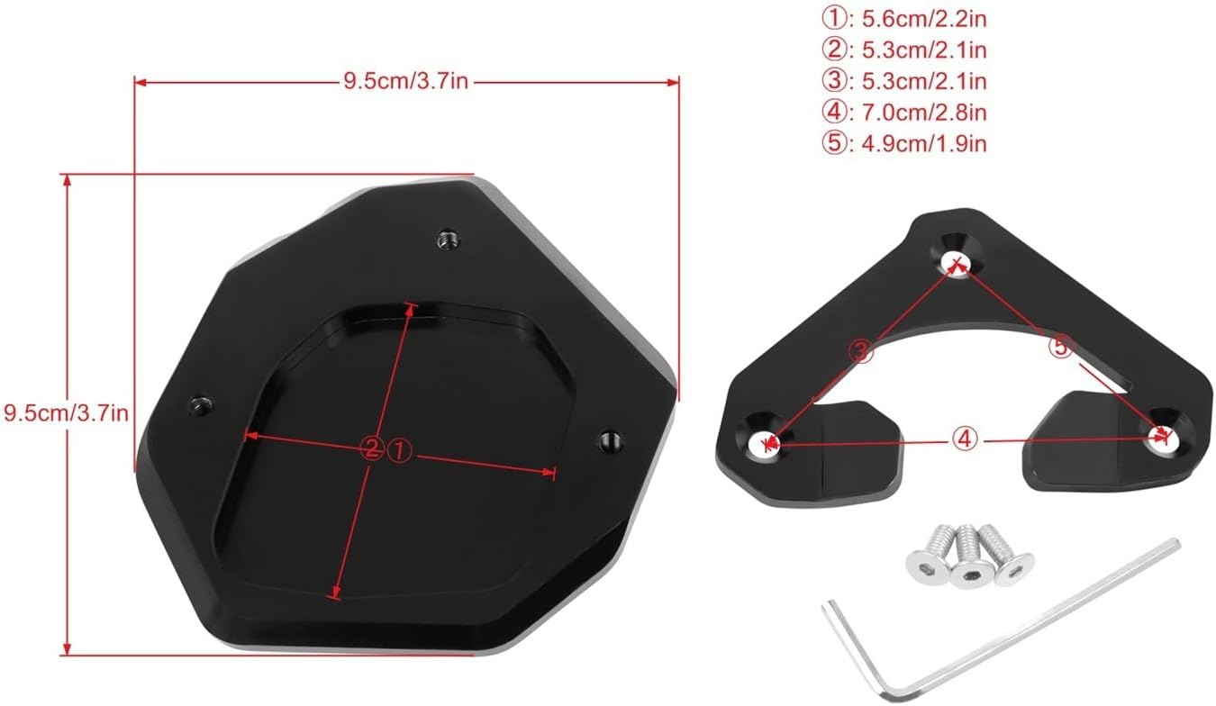 Motorcycle CNC Kickstand Extension Plate Foot Side Stand Enlarge Pad for Yamaha for TENERE 700 for Tenere700 XTZ 700 for XTZ700 2019-2022 Side Stand