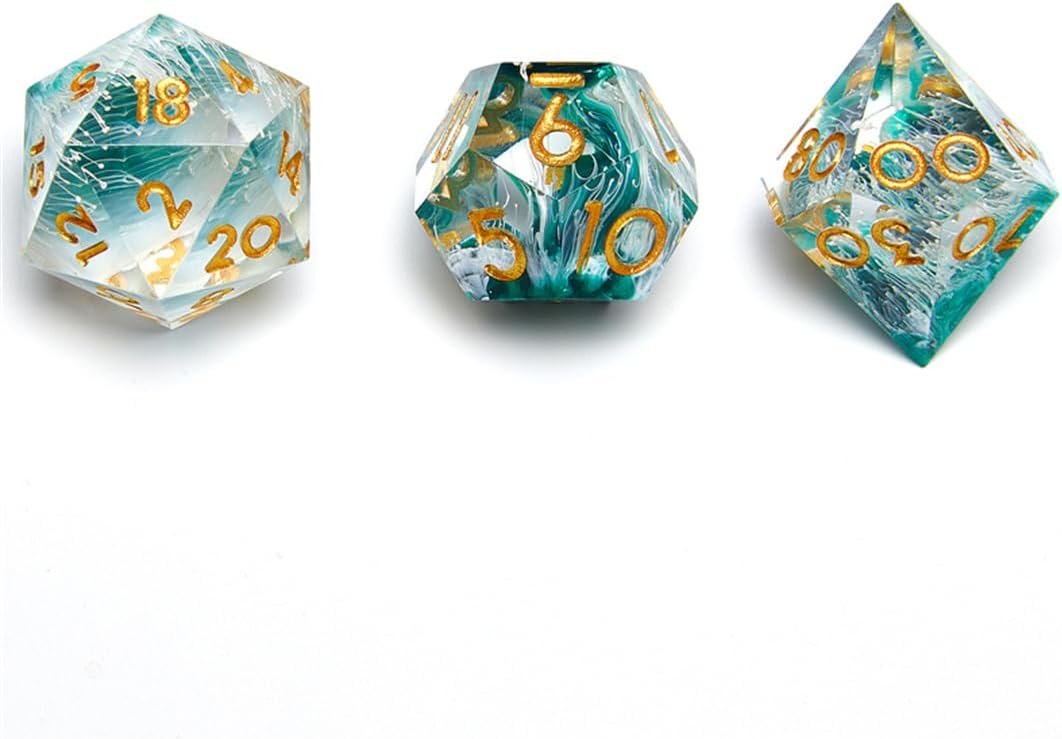 Juego de dados de Dungeons and Dragons DND, juego de dados de resina poliédrica D&D, adecuado para juegos de rol, RPG, Pathfinder, juego de dados DND