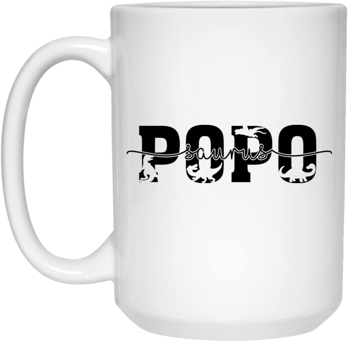 Popo Saurus – Taza de café Poposaurus – Taza Popo – Taza de dinosaurio Popo – Regalo del día del padredía de la madre – Taza familiar de dinosaurios