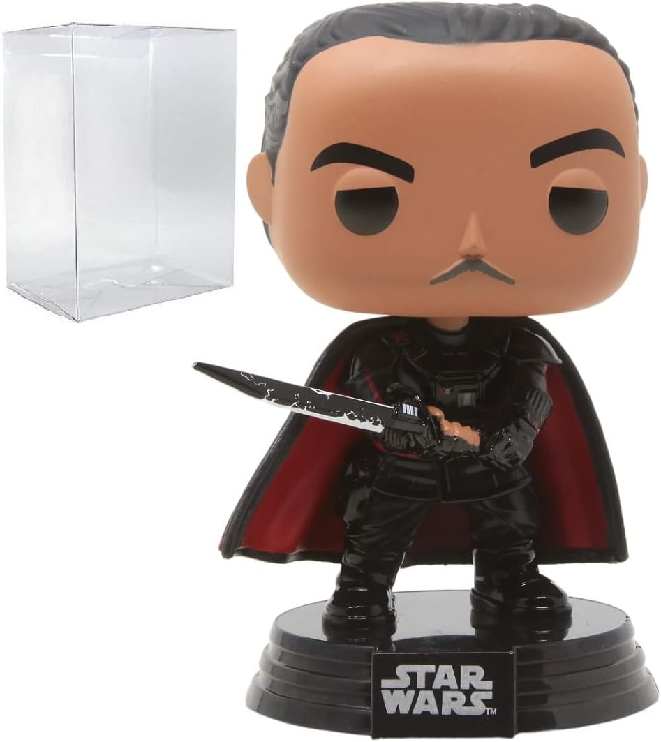 POP Star Wars The Mandalorian – Moff Gideon con Darksaber Funko Pop! Figura de vinilo (paquete con funda protectora compatible con Pop Box),