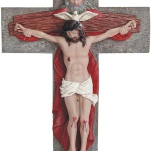 ICE ARMOR Crucifijo de la Santísima Trinidad de 15.5 pulgadas de alto, Jesús clavado en la cruz, Crucifijo de pared, cruz de pared, estatua de ICE ARMOR Crucifijo de la Santísima Trinidad de 15.5 pulgadas de alto, Jesús clavado en la cruz, Crucifijo de pared, cruz de pared, estatua de