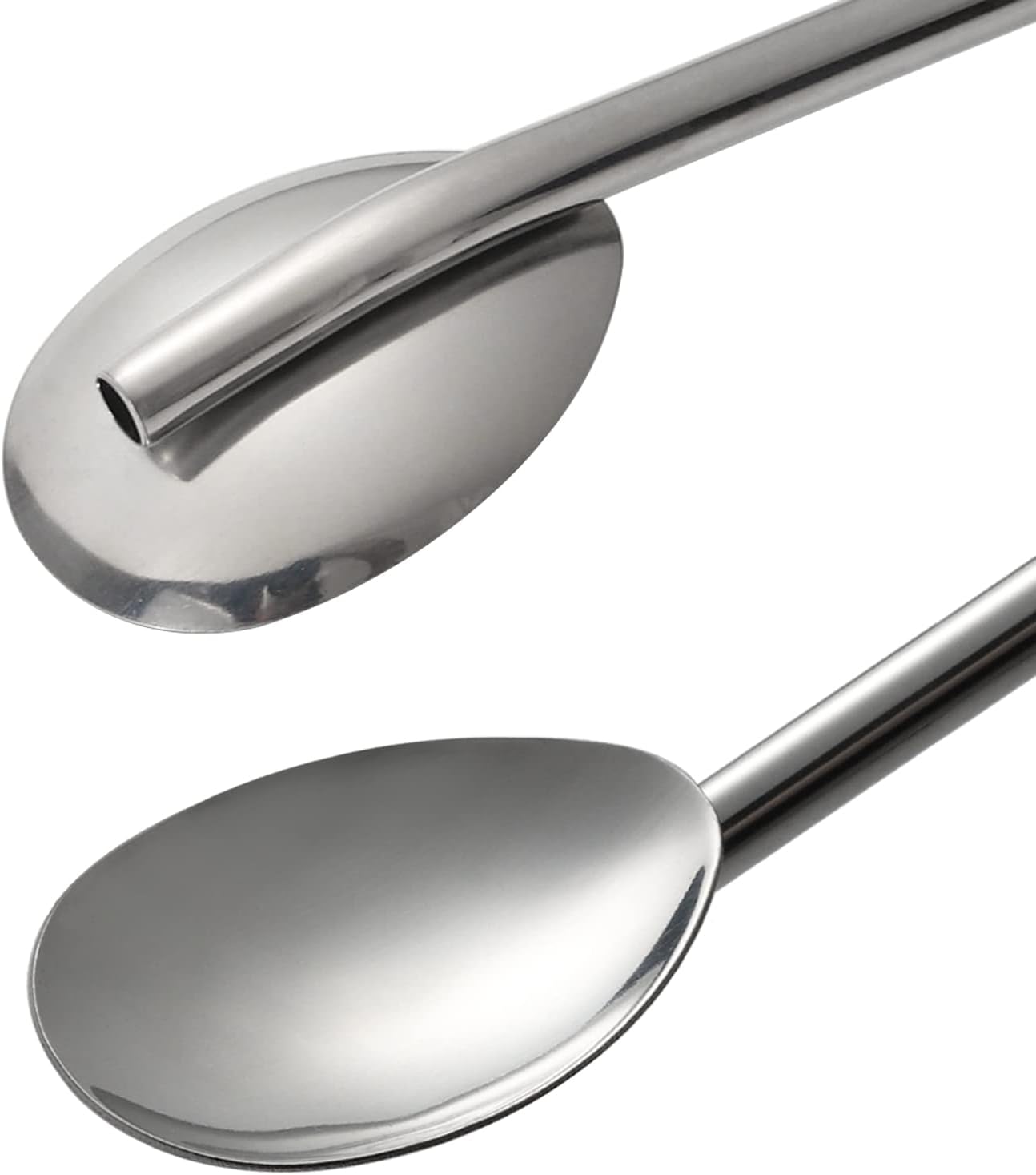 Cucharas largas de acero inoxidable para té, cucharas de pajita, mango con pajita para mezclar, revolver, beber