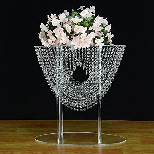 Simprefine Centro de mesa de boda de 24 pulgadas de alto, decoración de mesa de acrílico transparente, soporte de flores, estante de exhibición para