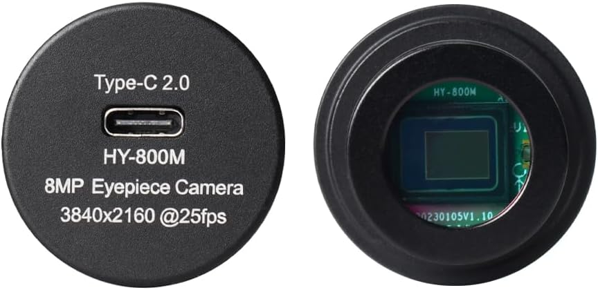 HAYEAR Cámara electrónica del microscopio USB 4K, cámara ocular digital de 8MP 12.3″ color Cmos 3840x2160P, cámara portátil del microscopio