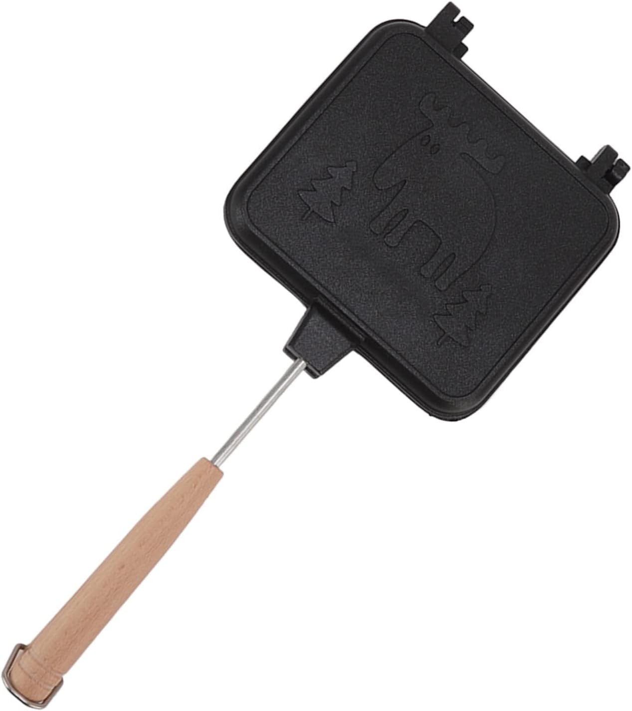 Sartén para sándwich, doble cara a prueba de palillos con mango desmontable para bistec, pan, huevo
