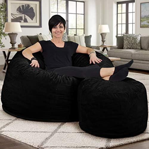 Ultimate Sack – Puf con taburete para pies en varios tamaños y colores Muebles gigantes con relleno de espuma fundas lavables a máquina, costuras