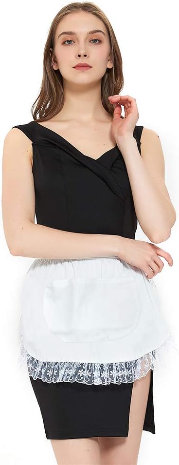 TOPTIE Delantal de cintura con bolsillo, medio delantal de Navidad para mujer, ideal para cocinar jardinería