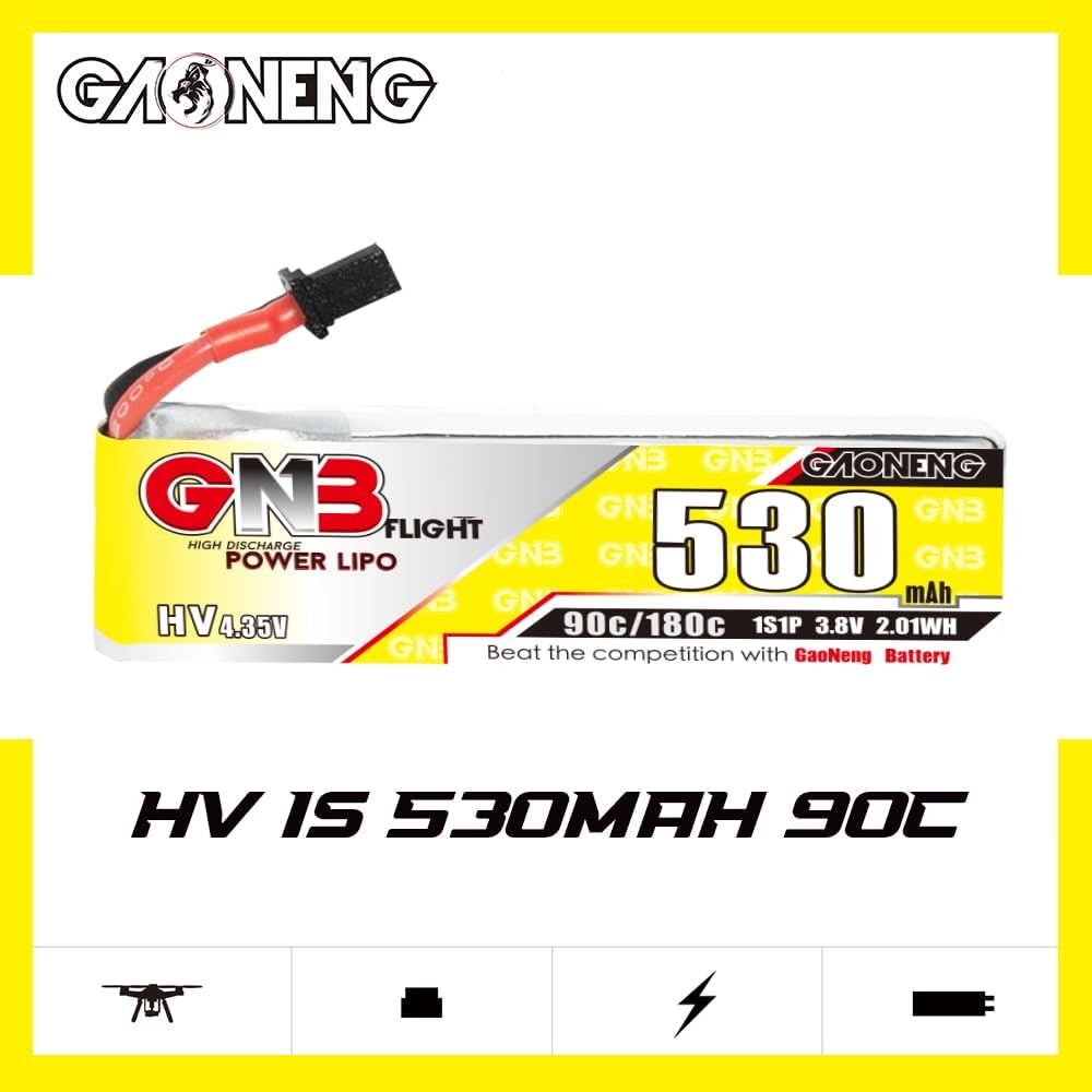 Gaoneng 6 unids A30 conector GNB 1S 530mAh 3.8v HV LiPo batería 90C para Kingkong Tiny7 Beta75S NanoHawk EZ Pilot Pro Kingkong LDARC BetaFPV Beta75X