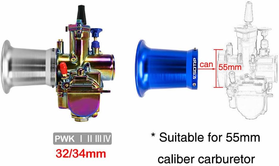 Lirun – Vaso de filtro de aire para motocicleta, interfaz de carburador de 2.165 in, aleación de aluminio CNC, ajuste plateado para carburador PWK