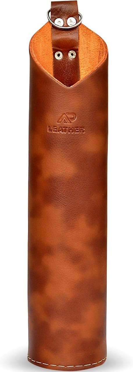 AP-LEATHER PRO-14 – Bolsa para barra de soldadura de cuero de grano superior, soporte para varilla de soldaduraelectrodo, contenedor de
