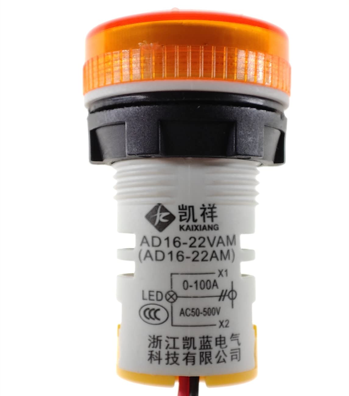 Indicador de corriente y voltaje de CA de 3 piezas con pantalla de dos dígitos, monitor de instrumentos de medición multifunción LED de cabeza