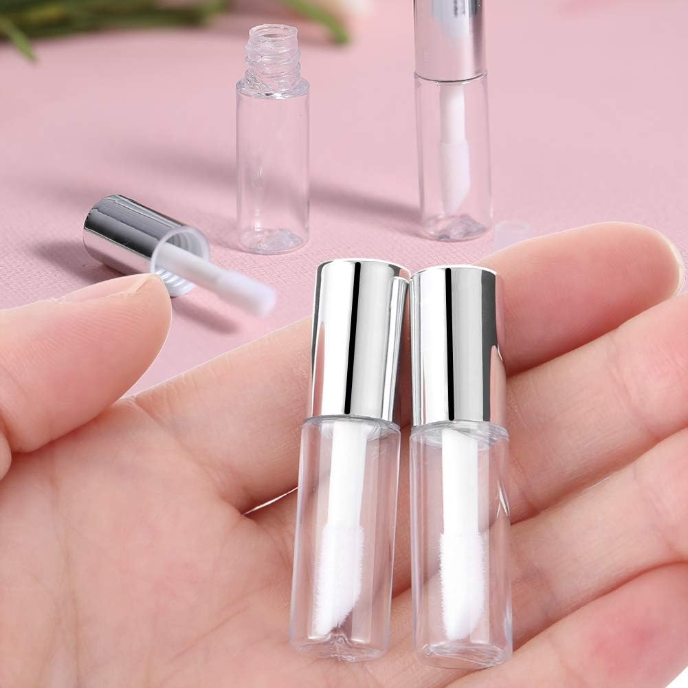 Kit de tubos de brillo de labios, paquete de 45 tubos de brillo de labios vacíos de 0.04 onzas líquidas, contenedores de mini bálsamo reutilizables