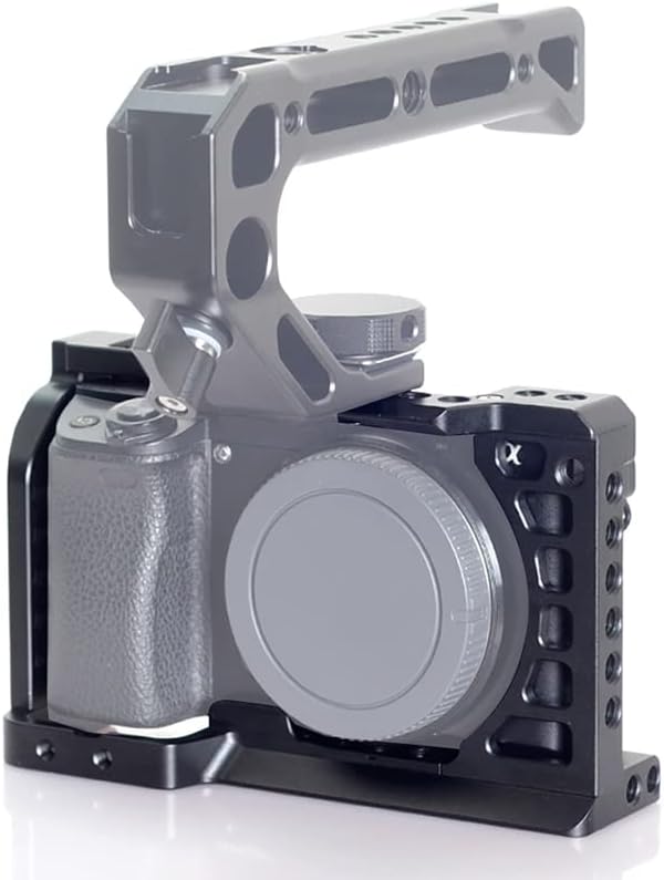 ANNTERY Jaula de cámara para Sony A6400, jaula de cámara Easy Hood para Sony Alpha A6400, estabilizador de aluminio para cámara de video para