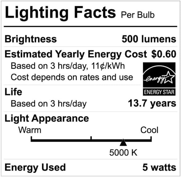 EcoSmart Bombilla LED de estilo vintage B11 regulable Energy Star de 60 W, equivalente a 60 W, luz diurna (paquete de 3)