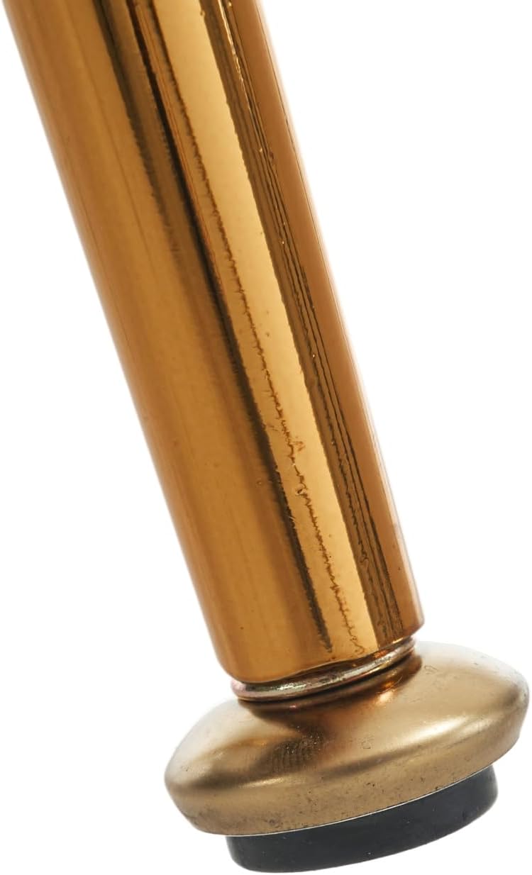 Polibi Juego de 2 sillas de bar tapizadas de tela de peluche beige moderna con patas de metal dorado y reposapiés, 2 piezas de taburete alto con