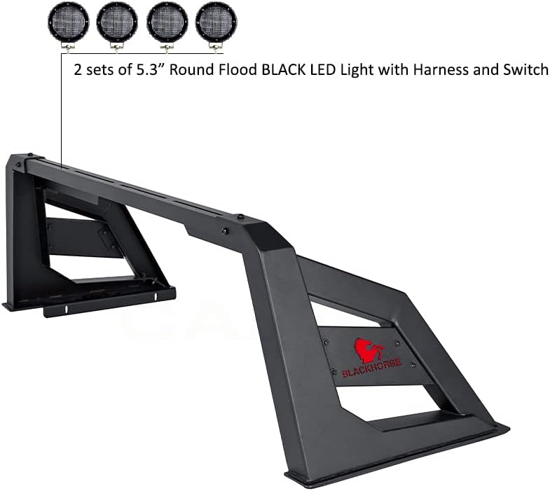 Black Horse Armour – Juego de luces LED de 5.3 pulgadas de diámetro, color negro, compatible con Chevrolet Silverado 3500 01-06  Chevrolet Silverado