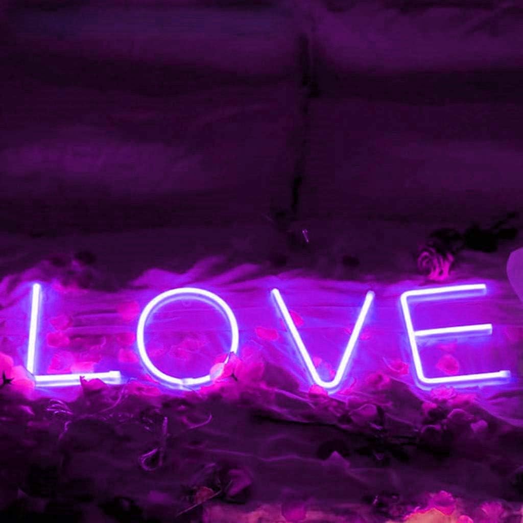 Letras iluminadas, letras de neón LED, luz de noche LED de neón para luz nocturna, lámpara de luz para el hogar, hotel, decoración de pared