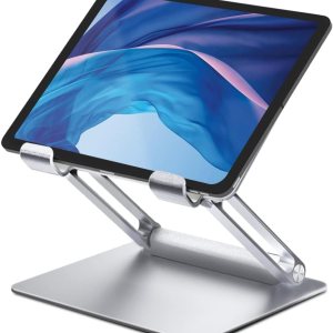 ALASHI Soporte para tablet para escritorio, soporte ajustable multiángulo, diseño ergonómico portátil plegable, elevador de tableta de metal premium ALASHI Soporte para tablet para escritorio, soporte ajustable multiángulo, diseño ergonómico portátil plegable, elevador de tableta de metal premium