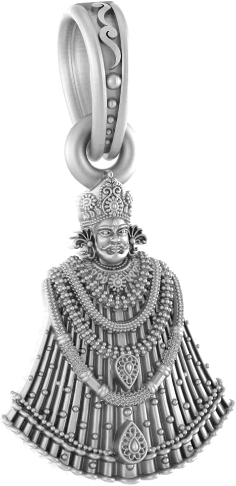 Colgante de plata de ley (92.5% de pureza) Dios Baba Khatu Shyam Ji para hombres y mujeres de plata pura Lord Baba Khatu Shyam Locket para buena