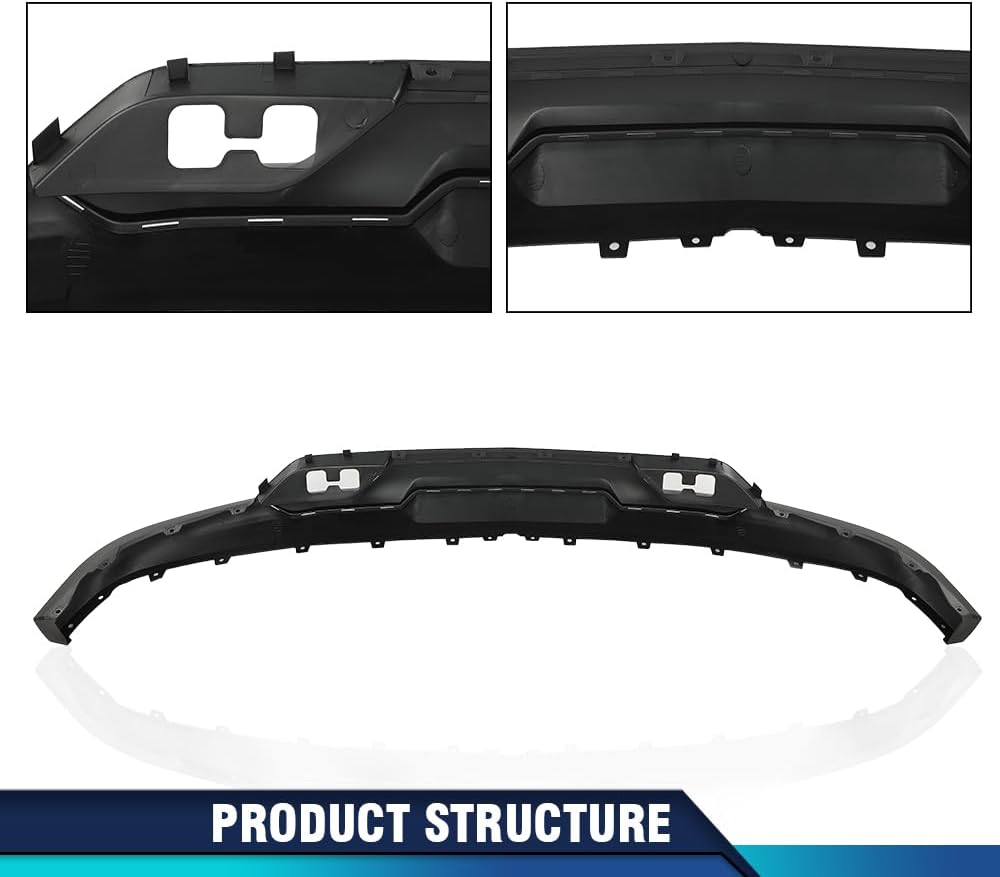 PIT66 Cenefa de parachoques delantero texturizada con agujeros de gancho de remolque compatible con Chevy Silverado 1500 2016-2018Silverado 1500 LD
