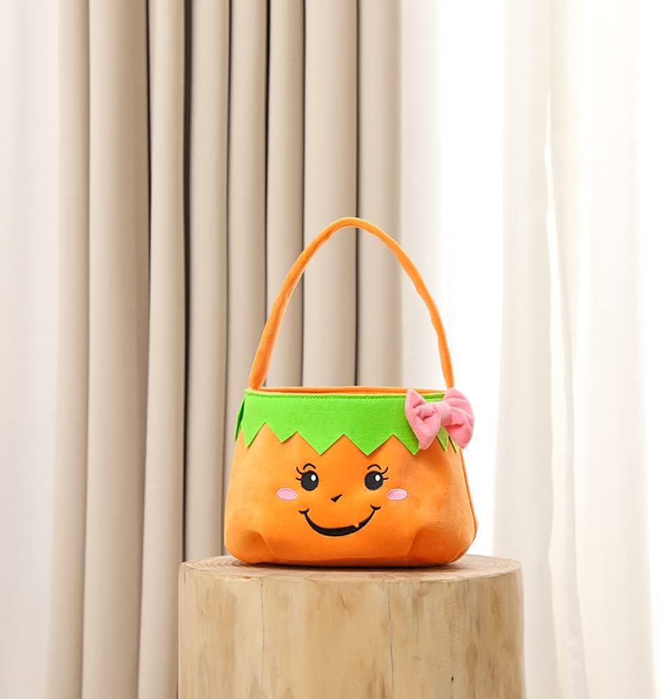 Bolsas de Halloween para trucos o golosinas, cesta de dulces de Halloween para niños, cubo de regalo para fiestas de Halloween (calabaza)