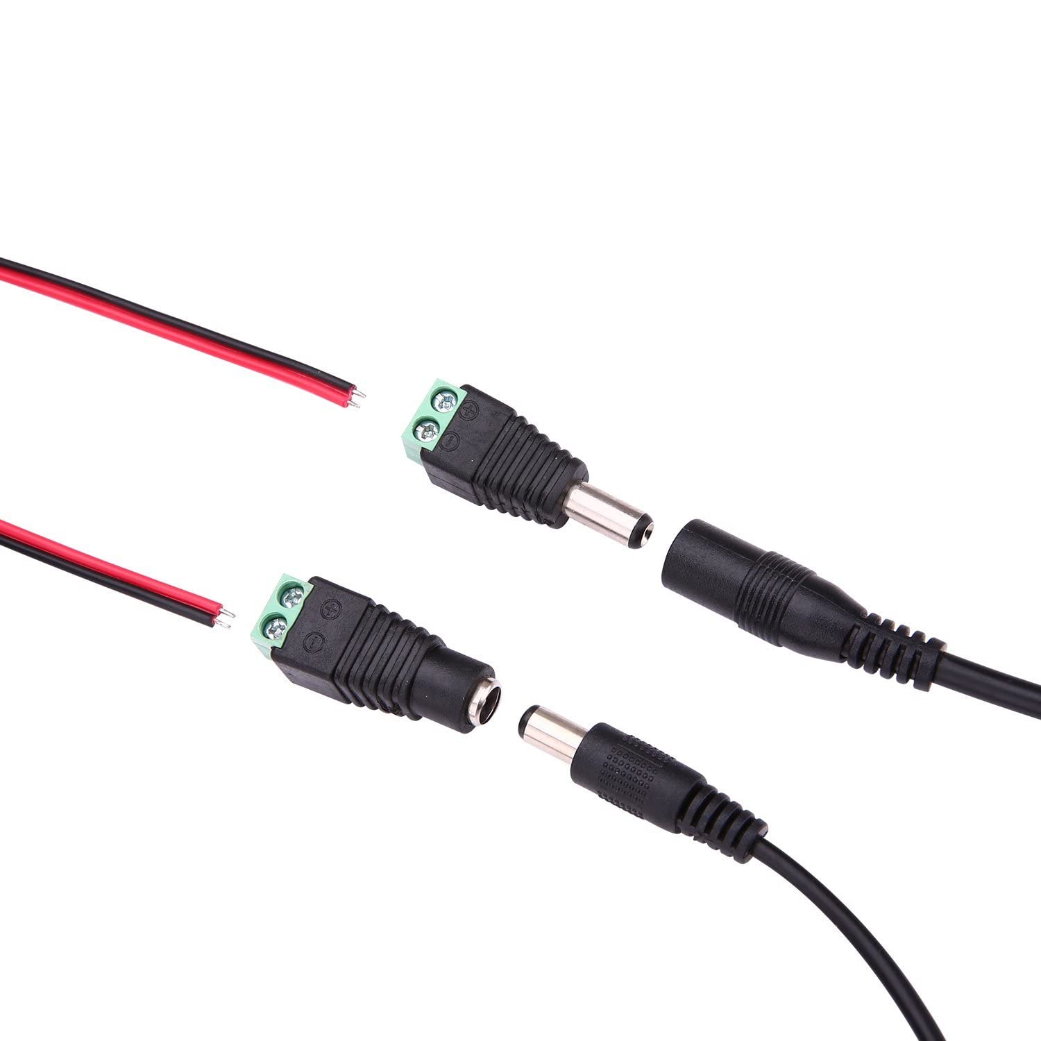 FINXRoll 2 pares BNC Video Balun+2 pares Ethernet PoE adaptador RJ45 Inyector Splitter+5 pares 12V DC macho hembra conector CCTV cable de