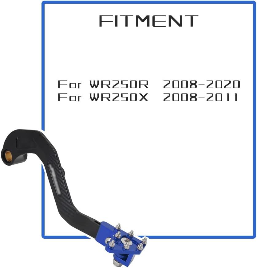 JFG RACING Pedal de freno trasero de motocicleta Palanca de freno de pie plegable de aluminio para WR250R 2008-2020 WR250X 2008-2011 Dirt Bike Azul