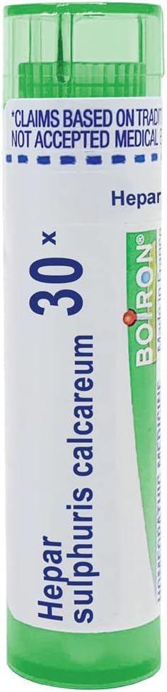 Boiron Hepar Sulphuris Calcareum 30X para tos dolorosa y ronca y seca – 80 pellets